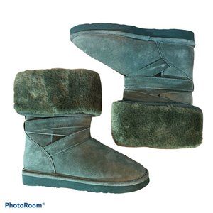 LAMO Green Faux Fur Shearling Suede Boots Sz 7